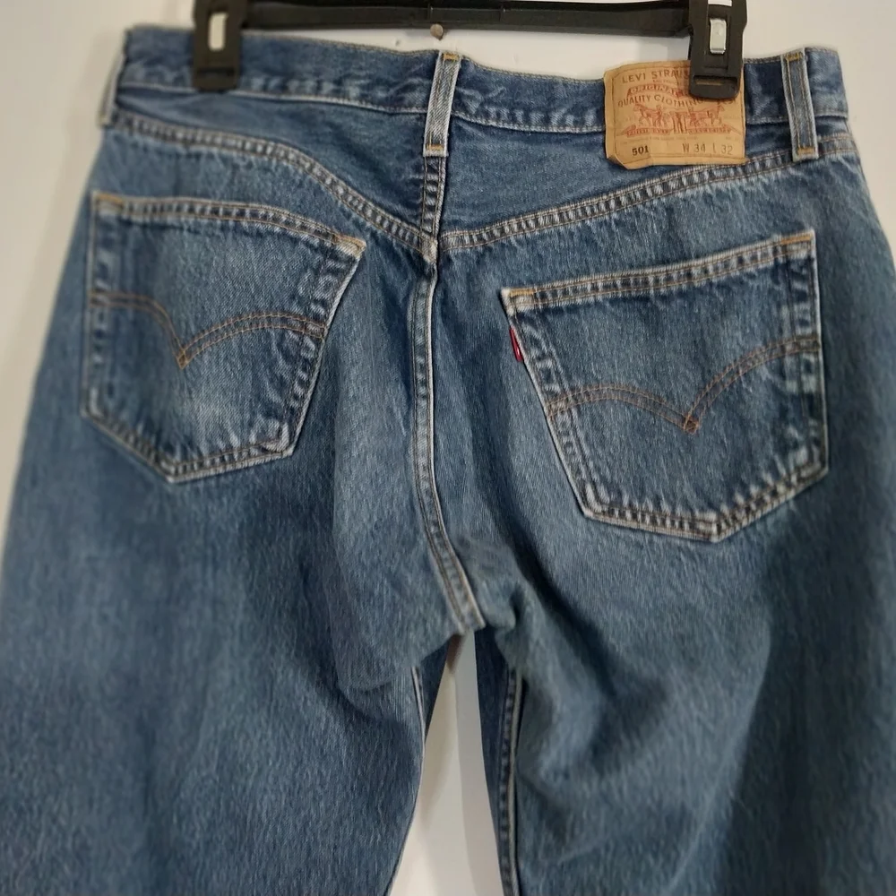 LEVI'S 501 Men's Straight Fit Denim Jeans - Deep Blue